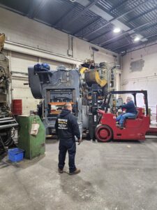 Pedowitz Machinery Movers NJ Trucking & Rigging Relocation of Refurbished Stamp Press purchased from USED MACHINERY DEALER 1