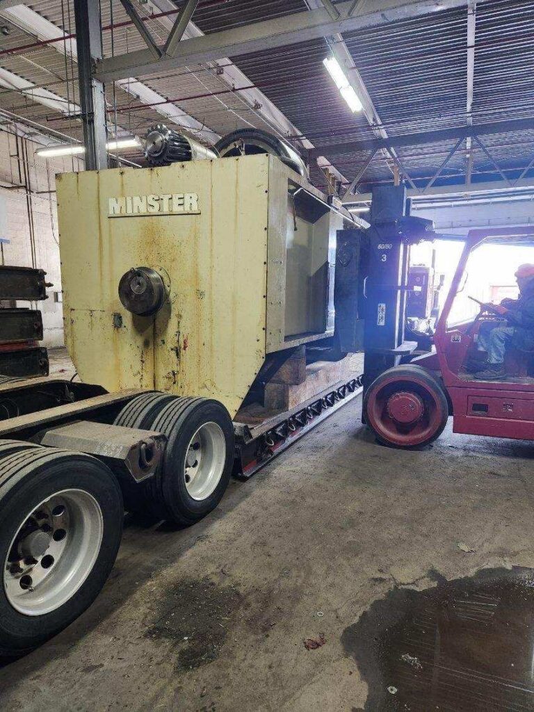 Pedowitz Machinery Movers Milford Connecticut Trucking and Rigging Company Minster Press Bristol to Worcester MA Heavy Haul & Oversize Load Transport 3